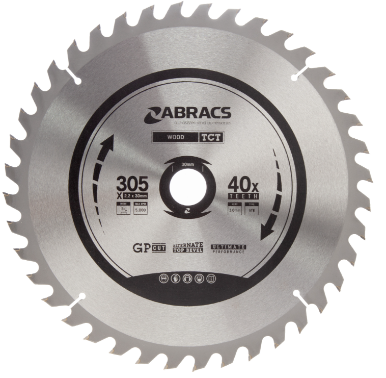 Abracs TCT Cirkelzaagblad 305 mm x 30 mm x 40T - Hout