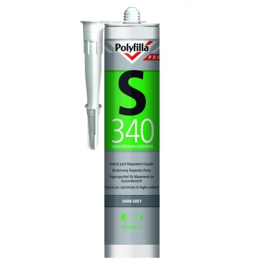 PolyFilla Pro S340 Buitenvoeg Reparatie Grijs 310 ml