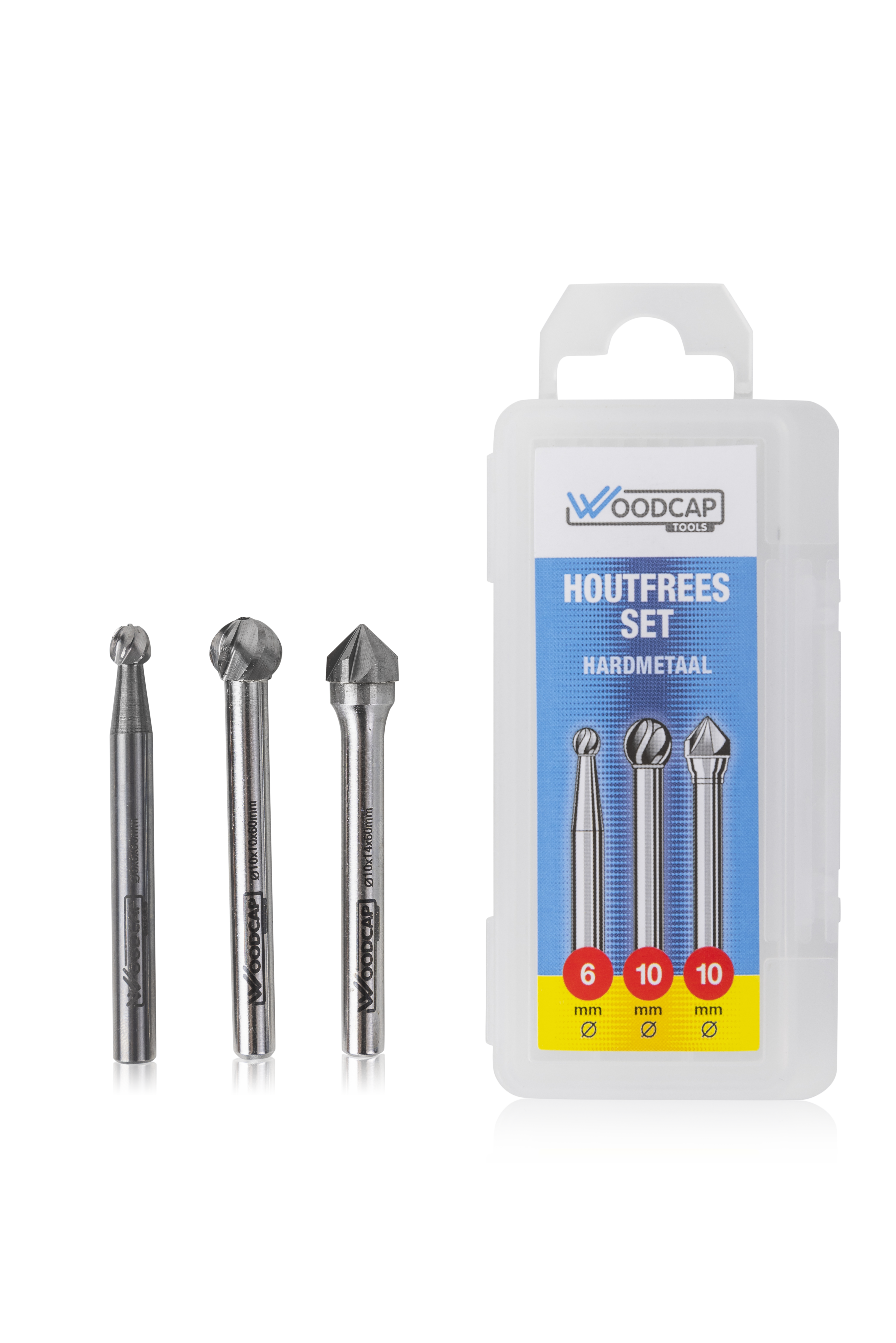 Woodcap Tools HM Frezen set - ø 6/10/10 mm