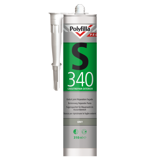 PolyFilla Pro S340 Buitenvoeg Reparatie Grijs 310 ml