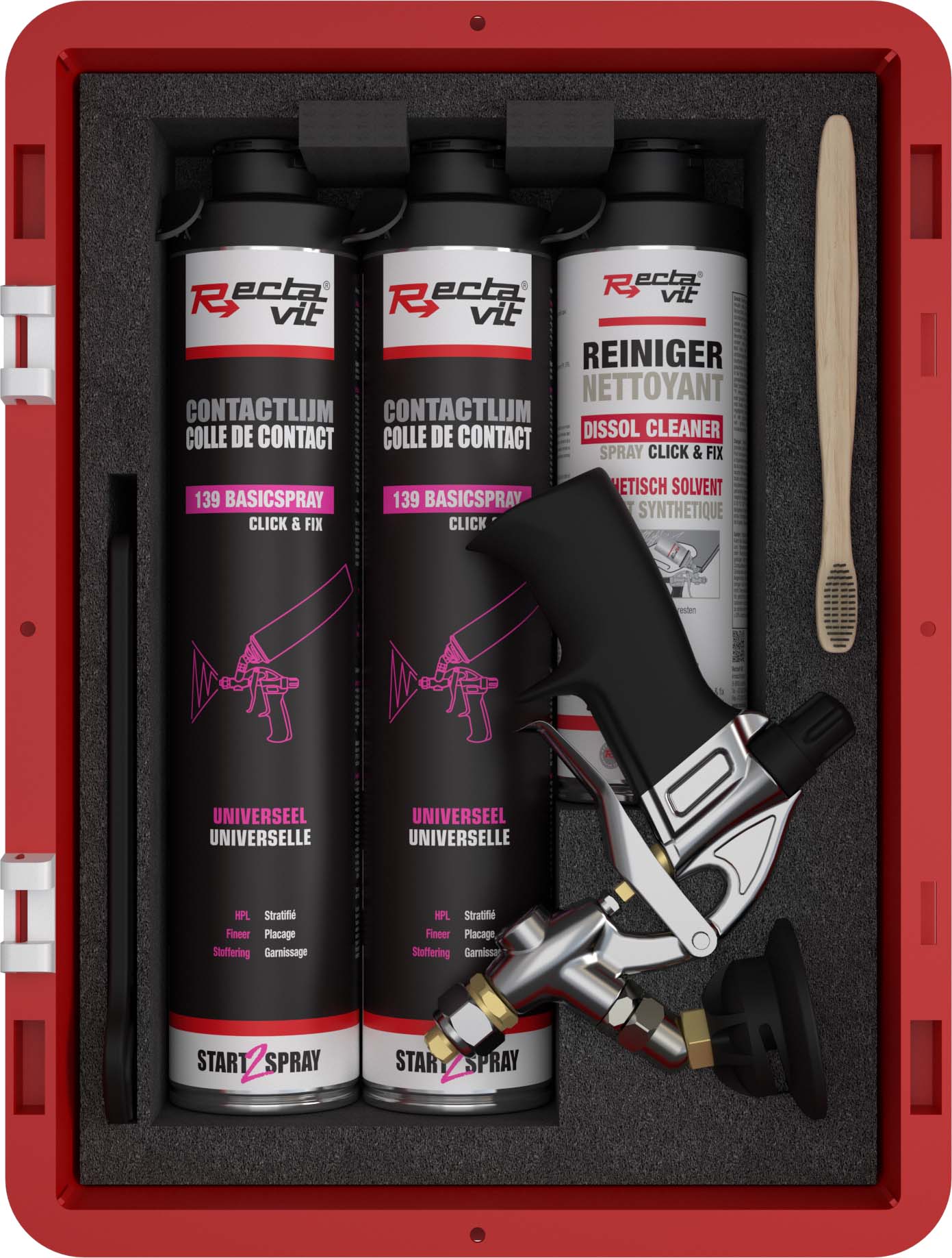 Rectavit 139 Basic Spray Click & Fix Spray Gun Set Hout & Interieur